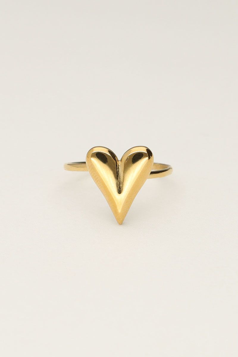 Designer gold heart ring for her