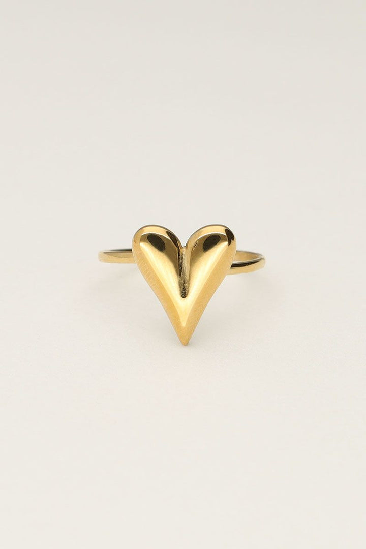 Designer gold heart ring for her