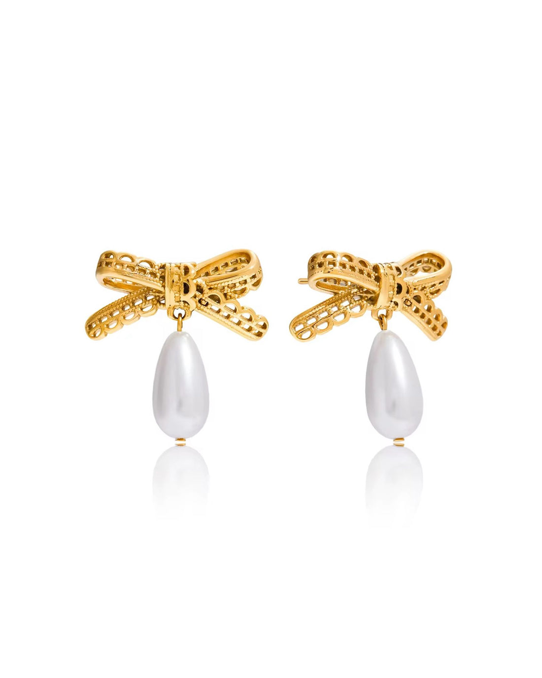 PEAEL AND BOW EARRINGS