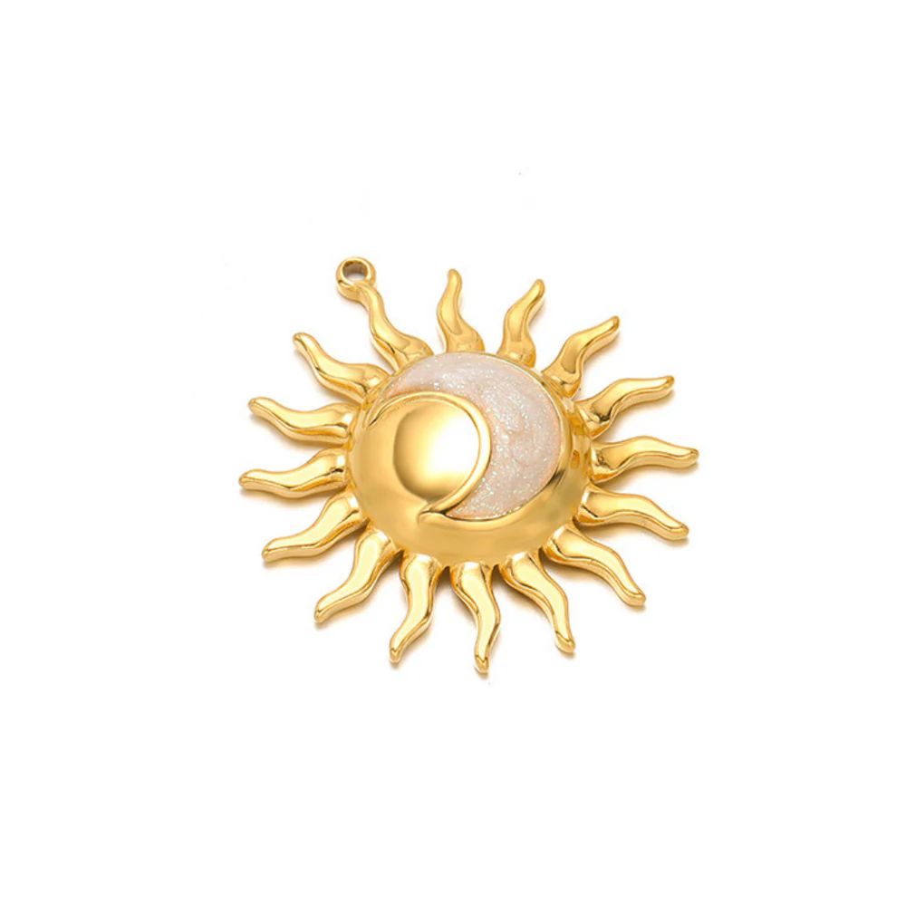 Gold sun and moon charm for her