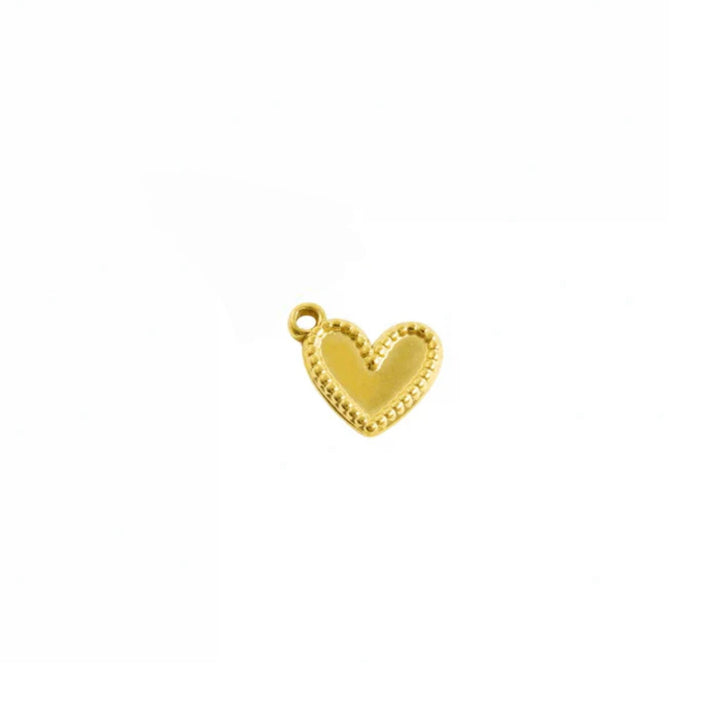 Modern stainless steel gold heart charm pendant for women