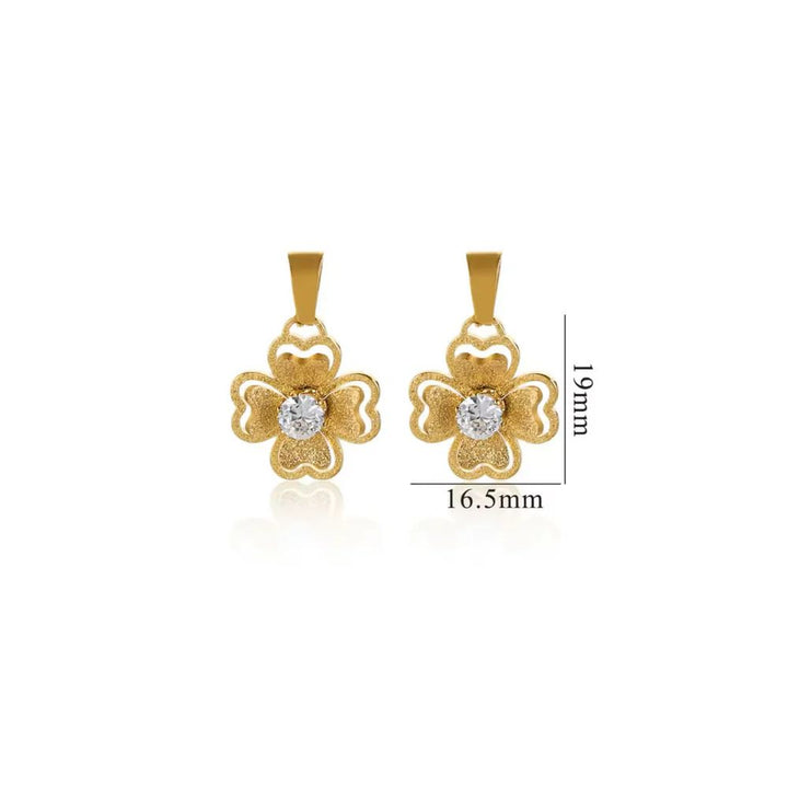 Chic stainless steel gold flower charm for her