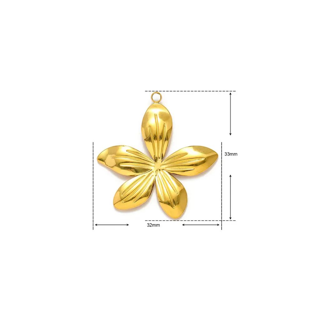 Elegant stainless steel flower gold charm for her