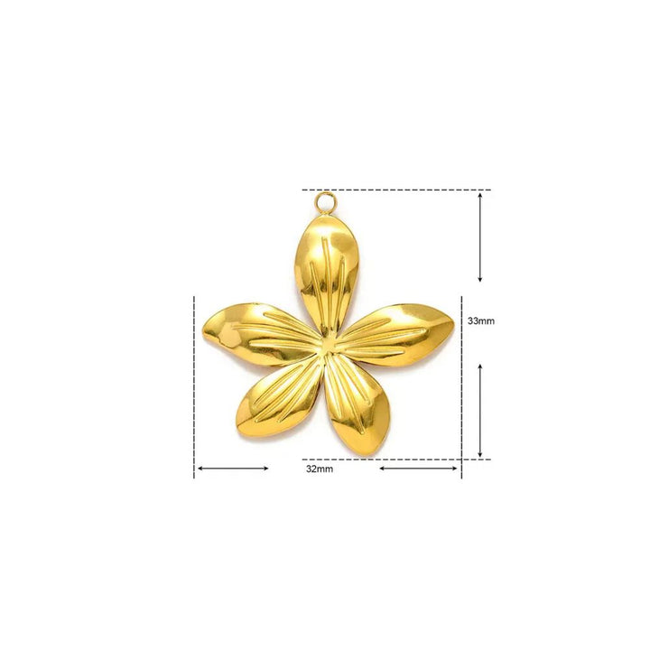 Elegant stainless steel flower gold charm for her