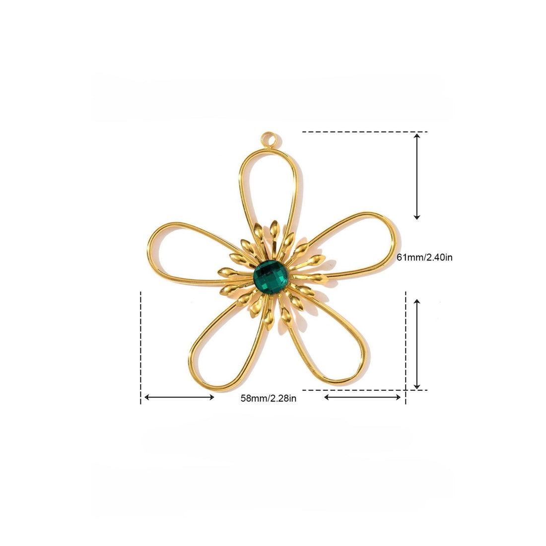 CC EMERALD FLOWER CHARM