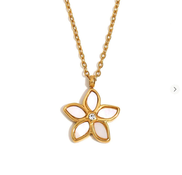 Designer gold floral necklace for her