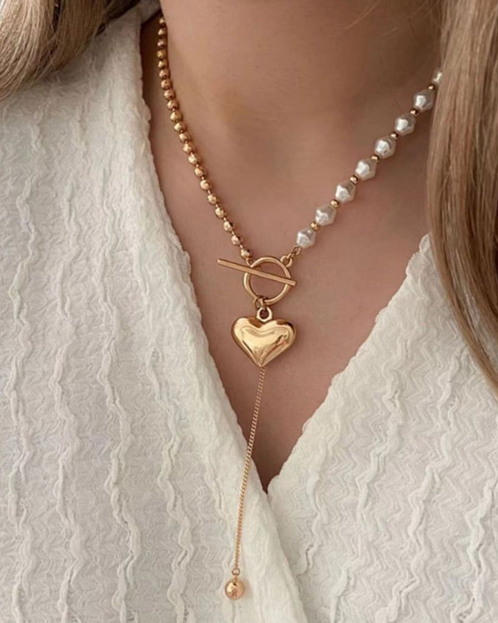 BIG HEART PEARL NECKLACE