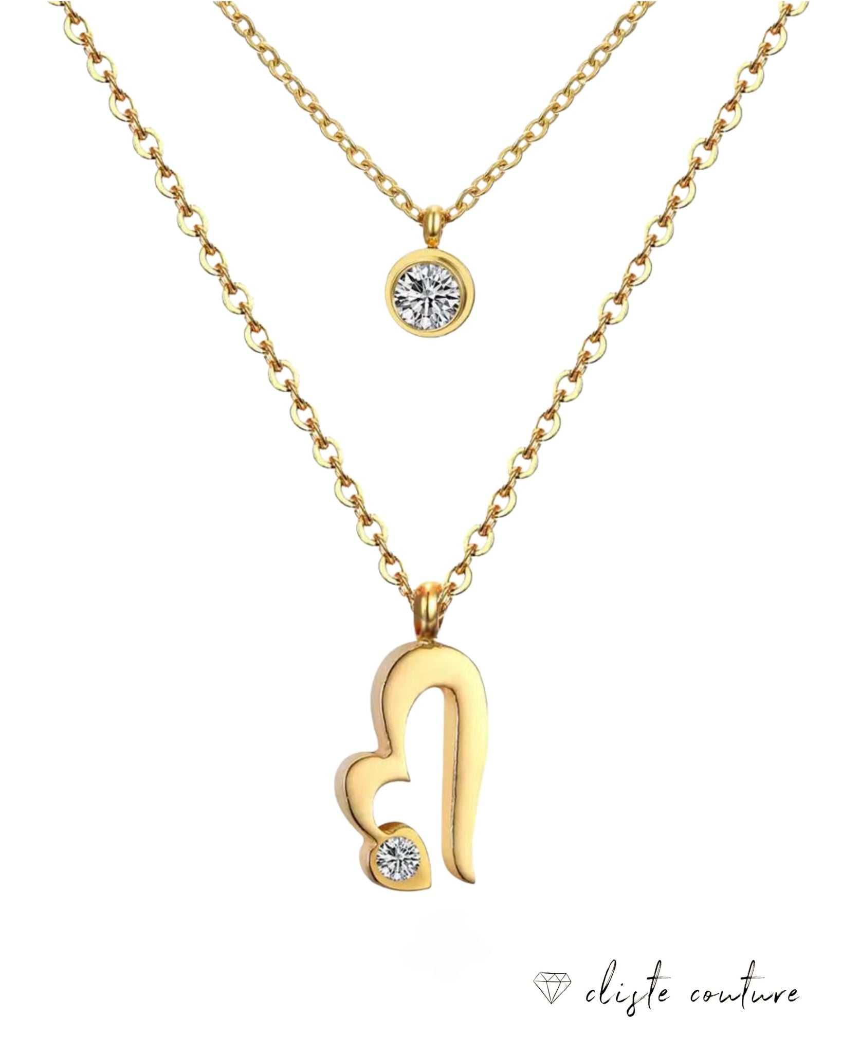 FOREVER HEART DOUBLE CHAIN NECKLACE