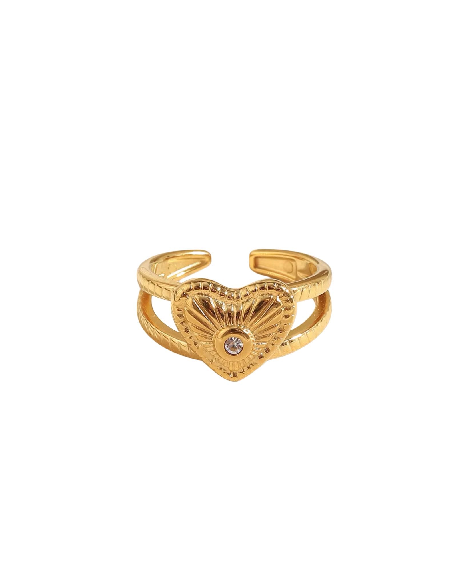 Graceful golden girl ring with heart for her