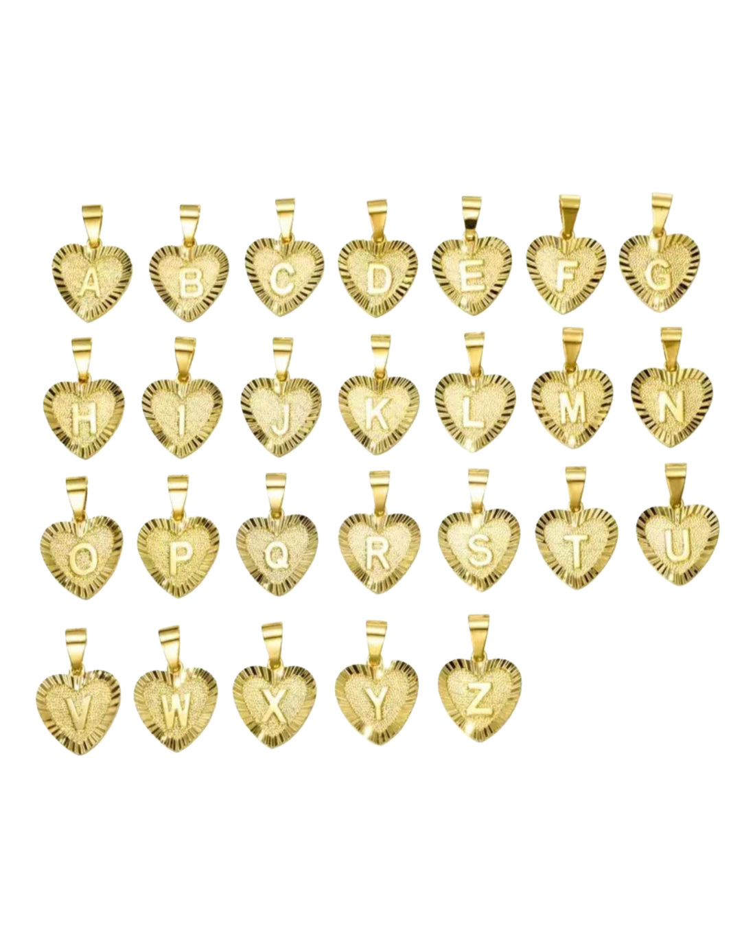 GOLD HEART INITIAL CHARM