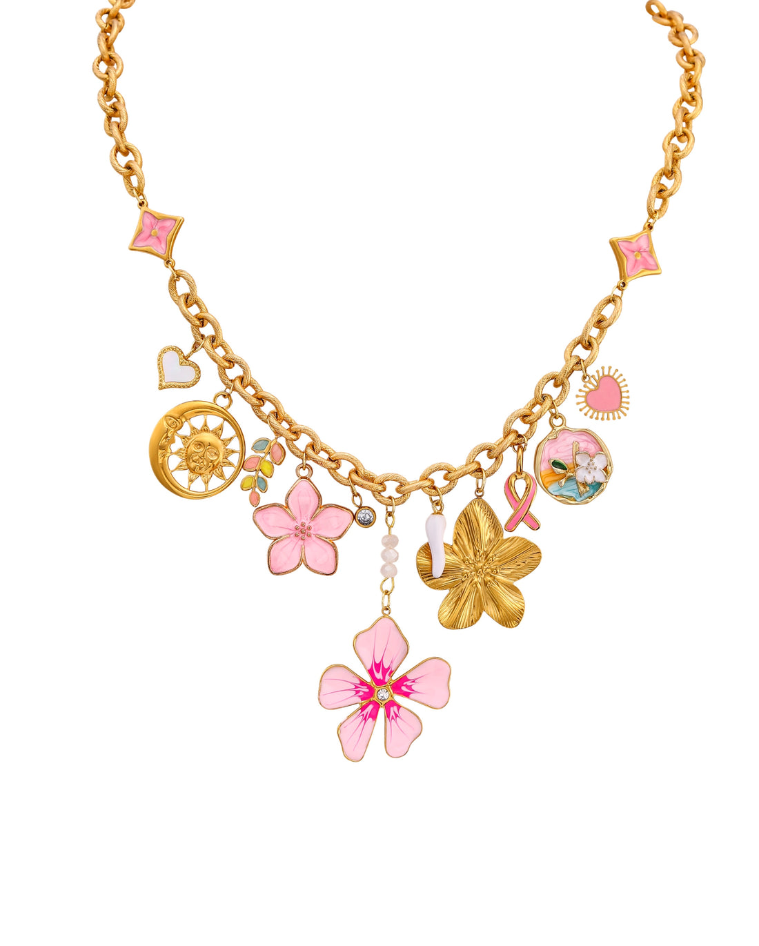 PRECIOUS PRINCESS MULTI CHARM NECKLACE