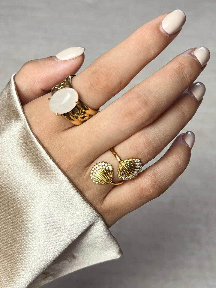 moonstone and zircon ring 